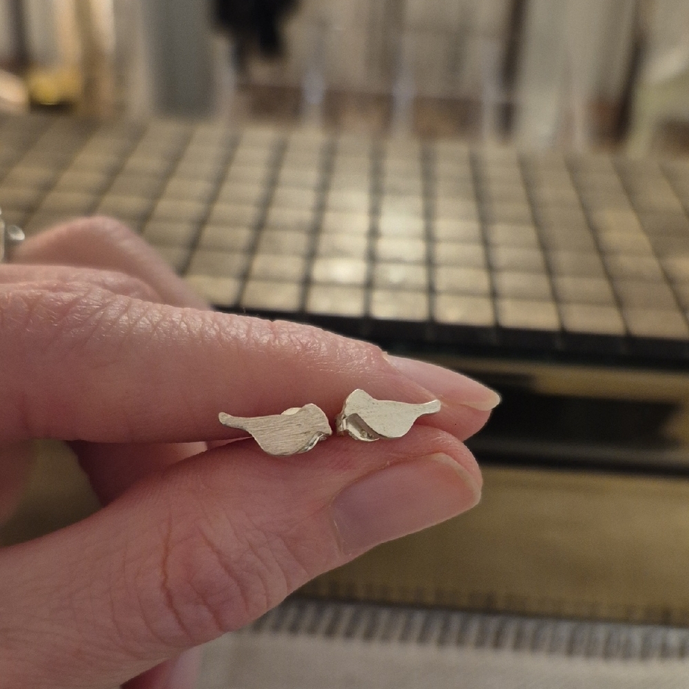 Silver Bird Stud Earrings